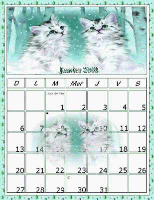 merci a Jos� pour ce superbe calendrier avec ses amours de chatons